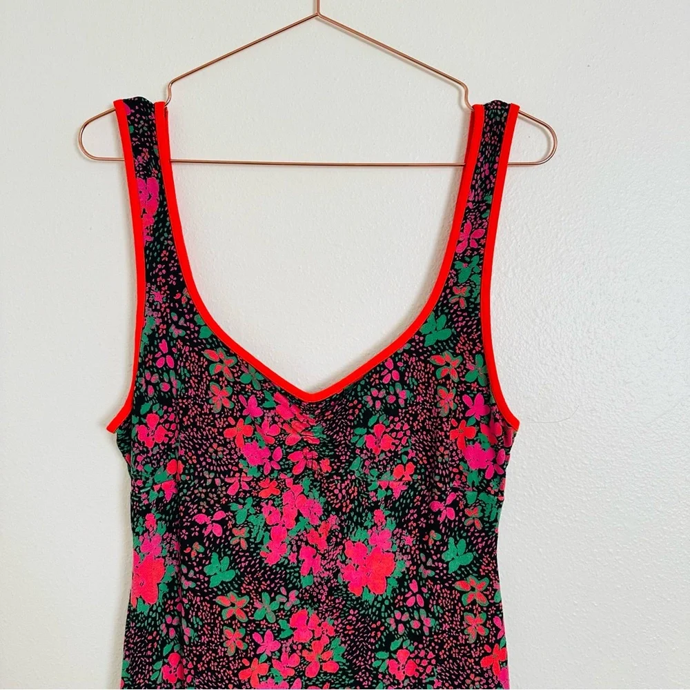 Free People Maxi Dress Boho with Pink Dark Floral Detail Side slits - Picture 10 of 14